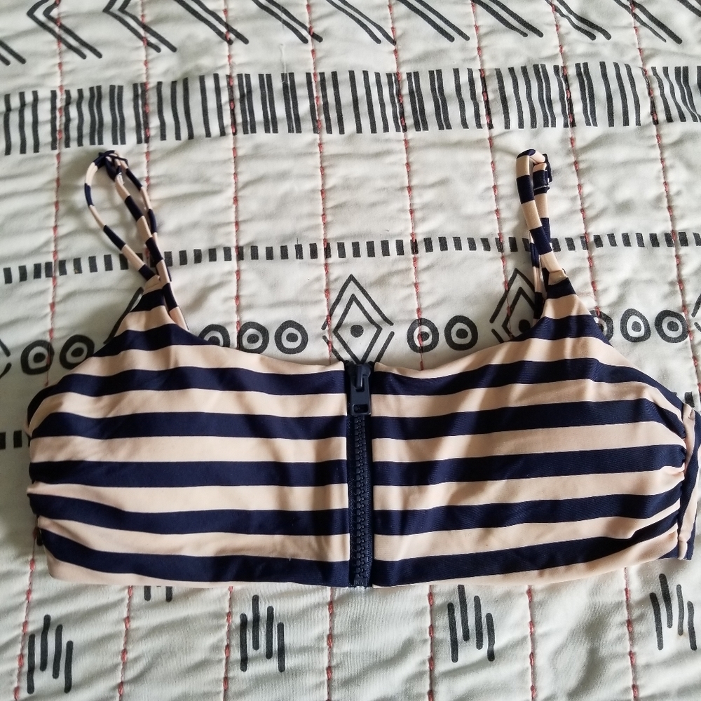 Aerie Striped Bikini Top Scoop Medium